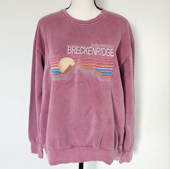 U.S. Vintage Wash Breckenridge Colorado Sweatshirt Embroidered Crewneck Graphic - Picture 2 of 10